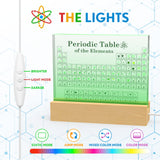 1 x Brand New GO Periodic Table of Elements, 83 Real Elements, Acrylic Periodic Table with Colorful LED Lights, Wooden Stand, Gift Box, Gift for Students, Kids and Teachers, 6.0 x 4.5 x 0.8 inches - RRP €60.49