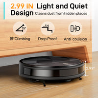 1 x RAW Customer Returns EICOBOT R20 vacuum robot, vacuum cleaner robot, anti-entanglement, slim robot vacuum cleaner, 130 min, 550ml dust container, suitable for animal hair, hard floor and low pile carpet, obsidian - RRP €88.51