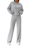 1 x RAW Customer Returns GORGLITTER Trousers and Pullover Set Women s Knitted Set Two-Piece Outfit Long Sleeve Hoodie and Trousers Set Jogging Suit Leisure Suit Light Gray S - RRP €40.33