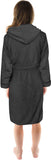 1 x RAW Customer Returns NY Threads Women s Hooded Robe, Cozy Soft Loungewear Nightwear Medium, Dark Grey  - RRP €25.99