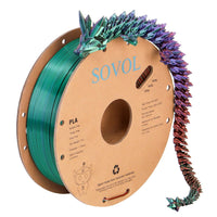 1 x RAW Customer Returns Sovol Tri Color Silk PLA Filament 1.75mm, 3D Printer Silk Filament 1kg 2.2LBS , Silk Bronze Purple Green Tri-color Coextrusion PLA Shiny Filament -0.03mm - RRP €24.99