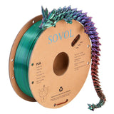 1 x RAW Customer Returns Sovol Tri Color Silk PLA Filament 1.75mm, 3D Printer Silk Filament 1kg 2.2LBS , Silk Bronze Purple Green Tri-color Coextrusion PLA Shiny Filament -0.03mm - RRP €24.99