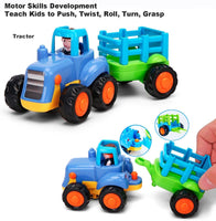 1 x RAW Customer Returns HOLA car toy from 1 year boy, children s toy from 1 year baby toy car toys construction vehicles 4 in 1 set - tractor, bulldozer, tipper, cement mixer toy from 1 2 3 years - RRP €18.14