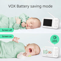 1 x RAW Customer Returns YOTON Baby Monitor Video and Audio 3.5 1200 mAh Rechargeable Battery Baby Camera with VOX Monitor Night Vision Temperature View 8 Lullabies Alarm - RRP €37.98