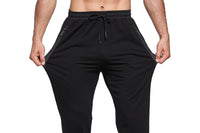 1 x RAW Customer Returns HCSS jogging pants men s training pants men s sweatpants cotton sports pants long slim fit with zip pockets black-3XL  - RRP €32.99