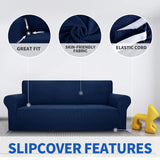 1 x RAW Customer Returns MAXIJIN Super Stretch Sofa Cover for 2 Seater Sofa, 1 Piece Seat Covers Jacquard Seat Covers Dog Sofa Cover Pet Friendly Fitted Loveseat Slipcover 2 Seater, Navy Blue  - RRP €36.99