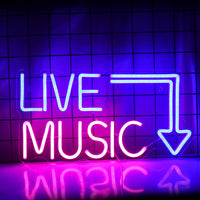 1 x RAW Customer Returns Wanxing Live Music Neon Sign Music Neon Lights Letters Neon Light Sign Neon Bar Sign Illuminated Sign for Beer Bar, Music Studio, Bedroom, Wall Decoration, Party, Club Bule Pink  - RRP €36.99