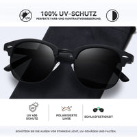 1 x RAW Customer Returns Occhsouo Unisex Polarized Half Frame Sunglasses Men Women Classic Retro UV400 Protection Rectangular Sunglasses Metal Frame Outdoor Leisure Driving Travel Protection, 1 Black Black Frame - RRP €58.8