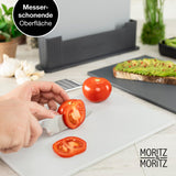 1 x RAW Customer Returns Moritz Moritz 3x plastic cutting board set - 32 x 22 cm - In a practical stand - Large kitchen board - Dishwasher safe and hygienic - RRP €30.24