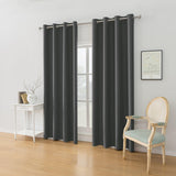 1 x RAW Customer Returns Ystyle curtains set of 2, thermal curtain cold protection, outdoor curtain weatherproof with eyelets, blackout curtain, opaque curtains, curtains living room, thermal curtain heat protection, grey - RRP €29.99