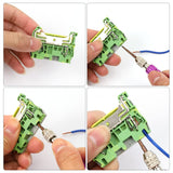 1 x RAW Customer Returns 20 pieces UK 2.5B DIN rail terminal blocks for pluggable quick wiring, SRJQXH terminal block DIN rail, with 20cm DIN rail and earthing terminal, spring clamped wire clamp not loose - RRP €18.14