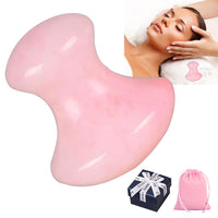 1 x RAW Customer Returns Wivico Gua Sha Stone, GuaSha Mushroom Shape Massage Tool Natural Rose Quartz Roller Face Roller Facial Massage Tool Facial Yoga Lymphatic Drainage for Wrinkle Removal and SPA Pink  - RRP €22.8