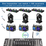 1 x RAW Customer Returns Pack Wireless DMX512 Transmitter and 3 Pack Rechargeable DMX512 Wireless Receiver 2.4G ISM DMX Controller Male Female for Moving Heads LED Stage Lighting - RRP €135.99