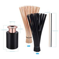 1 x RAW Customer Returns JIZZU Glass Diffuser Bottles, 4 Pack Empty Diffuser Bottle, 100ml Black Reed Diffuser with Replacement Sticks Set for DIY Replacement Sticks Sets, Fragrance Vase 100 Pieces - RRP €21.16