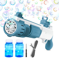 5 x RAW Customer Returns Bubble Machine, MOZC Children s Bubbles Fireworks, 5000 Colorful Bubbles per Minute, Portable Bubble Gun with 2 Bottles of Bubble Liquid for Weddings Birthdays Parties. Blue  - RRP €89.2