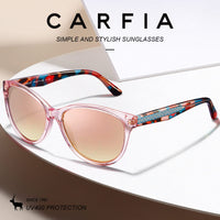 1 x RAW Customer Returns CARFIA Mirrored Ladies Sunglasses Polarized UV400 Trendy Women Sunglasses with Glitter Copper Needle - RRP €32.99