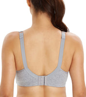 1 x RAW Customer Returns Lemorosy Women s Cotton Comfort Bra with Comfortable Buckles Mimimizer Size Without Underwire Grey, 90C  - RRP €24.0