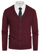 2 x Brand New Janker men s without hood sweater with buttons cardigan V neck traditional cardigan XXL red wine 495A23-5 - RRP €64.84