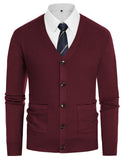 2 x Brand New Janker men s without hood sweater with buttons cardigan V neck traditional cardigan XXL red wine 495A23-5 - RRP €64.84