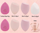 33 x Brand New Makeup Sponges 1 Holder 7 Pieces Beauty Blender Various Shapes Wet and Dry Latex-Free Suitable for Blusher Sun Cream Foundation - RRP €594.0