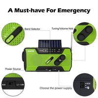 1 x RAW Customer Returns UNIQUEBELLA Solar Radio, Portable Emergency Radio with Crank, 8000mAh Rechargeable Dynamo Power Bank, AM FM Weather Construction Site Radio, LED Flashlight, Reading Lamp, SOS, Compass Camping Outdoor - RRP €26.99