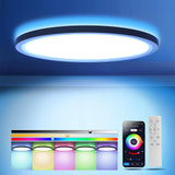 1 x RAW Customer Returns OTREN LED ceiling light dimmable, 36W ceiling lamp RGB color changing with remote control, 3240LM round flat lamp for bathroom, children s room, living room, bedroom, diameter 30 cm - RRP €36.29