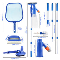 1 x RAW Customer Returns Pool cleaning set, 5-piece pool accessories with pool net, floor cleaner head, telescopic rod, brush and sponge brush, pool maintenance kit for all common pool sizes - RRP €30.99