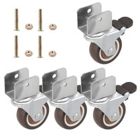 1 x RAW Customer Returns DBREAKS 4Pcs U-type furniture castors 50MM, plate opening 25MM, swivel castors for furniture with U-shaped bracket, swivel castors with brake, transport castors, swivel castors with screws, total load capacity 100KG - RRP €19.24