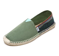 1 x RAW Customer Returns Altxic Canvas Men s Flat Espadrilles with Closed Toe and Slip on Green 41 EU - RRP €35.99