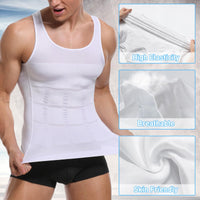 1 x RAW Customer Returns SLIMBELLE Shapewear Men s Compression Shirt Figure Shaping Tummy Control Undershirt Body Shape Underwear Tank Top Sleeveless Undershirt Elastic Vest Slim Bodice Waist Shaper Belly Vest for Men - RRP €21.31