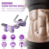 1 x RAW Customer Returns Automatic Rebound Abdominal Wheel, 2024 New Efficient AB Roller Abdominal Trainer for Home with Knee Mat and Phone Holder, Abdominal Roller Abdominal Muscle Trainer Roller for Core Strength Training Purple  - RRP €39.31