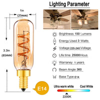 1 x RAW Customer Returns Grensk E14 LED Dimmable Edison Vintage Light Bulb, LED Light Bulbs E14 T25 3W Warm White Antique Winding Filament Light Bulb, Ideal for Nostalgic and Retro Lighting in the House Caf Bar - 6 Pieces - RRP €25.4