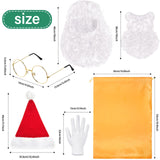 1 x RAW Customer Returns SATINIOR Santa Claus Costume Set Includes Santa Hat Santa Beard Wig with White Eyebrows White Winter Gloves Santa Glasses Christmas Gift Bag Gold Bag  - RRP €17.99