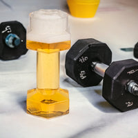 1 x RAW Customer Returns MIJOMA dumbbell beer glass, 22 cm - 700ml - Casual drinking sport workout beer friends dumbbell for fitness and party - A beer adventure for fun lovers - Dishwasher safe and suitable for everyday use - RRP €21.12