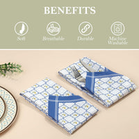 3 x Brand New Arquiel Napkins Set of 4, Cloth Napkins 100 Cotton Soft Comfortable High Quality Reusable Dining Table Napkins Perfect for Family Dinners Weddings Kitchen 45 cm x 45 cm  - RRP €82.38