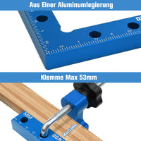 1 x RAW Customer Returns LAIWOO Positioning Angle 90 Degree Angle Clamp 140mm 5.5 Inch, 4 Pairs of Fastening Clips, Measuring Angle Right Angle Clamp for Carpenter s Tools, Angle Clamp for Picture Frames Shelving Cabinets Blue  - RRP €30.0