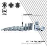 1 x RAW Customer Returns CCLIFE 40pc socket set Torx XZN internal multi-tooth hexagon socket wrench set and S2 bit set T20-T55 M5-M12 H4-H12 - RRP €25.3