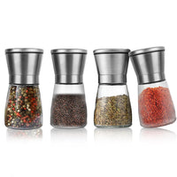 1 x RAW Customer Returns JMIATRY Set of 4 pepper mills 180ml, salt and pepper mill stainless steel manual, spice mill stainless steel grinder for salt, pepper - RRP €19.99