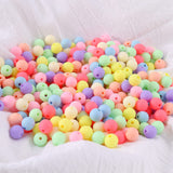 1 x RAW Customer Returns DAHI beads for threading approx. 400 pieces acrylic beads, multi-colored, round craft beads for bracelets, jewelry colorful matt beads, 10 mm  - RRP €10.07