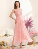 1 x RAW Customer Returns DRESSTELLS Women s Cocktail Dress Evening Dresses Elegant for Wedding Formal Dresses Bridesmaid Dress Graduation Dress Bridesmaid Dress Blush L - RRP €62.99