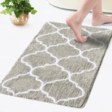 1 x RAW Customer Returns MIULEE Bath Mat Non-Slip Bath Mat Washable Bath Mat Bathroom Mat Soft Microfiber Shower Mat Doormat Decorative Carpet Morocco Bathroom Rug Bathroom Living Room 50 x 80 cm Light Gray - RRP €22.18