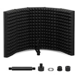 1 x RAW Customer Returns Microphone Isolation Soundproofing, Sound Shield Isolation, Acoustic Shield, 5 Sides Microphone Sound Absorbing Foam Reflector, Professional Foldable Sound Absorber, Sound Absorber System for Studio - RRP €49.99