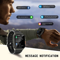 1 x RAW Customer Returns Smartwatch Men Ultra with telephone function, fitness tracker with heart rate sleep monitoring, music storage, 600 mAh large battery, blood pressure monitor, voice recorder, fitness watch sports watch for Android iOS - RRP €43.03