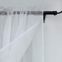 1 x RAW Customer Returns HeichkelL Voile Window Curtain Arch Set 2-Piece Small Window Curtain Drawstring Short Curtains Double Layer Kitchen Curtains White WxH 90x100 cm Each Piece  - RRP €25.2