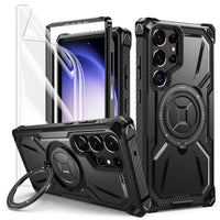 1 x RAW Customer Returns Lanhiem for Samsung Galaxy S23 Ultra Case, 360 Rotating Magnetic Stand Phone Case with 1 Pack Screen Protector, Military Shockproof Ring Holder Protective Case Samsung S23 Ultra, Black - RRP €19.99