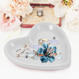 1 x Brand New Alipis jewelry tray ceramic jewelry bowl heart jewelry plate ring bowl decorative tray dessert plate jewelry organizer for jewelry keys rings earrings gift white - RRP €12.69