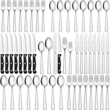 1 x RAW Customer Returns 72-piece cutlery set for 12 people, Wildone cutlery set including steak knife, knife, fork, spoon, table cutlery for home party restaurant, stainless steel cutlery mirror polished, dishwasher safe - RRP €35.28