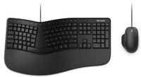 1 x RAW Customer Returns Microsoft Ergonomic Desktop set with mouse and keyboard, German QWERTZ keyboard layout, black, ergonomic, wired  - RRP €77.54