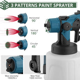 1 x RAW Customer Returns EYPINS paint spray system battery, 1000 ML paint gun with 5 nozzles, 3 patterns, paint spray gun 1000 ml min, high performance adjustable paint sprayer for wall paint varnishes glazes - RRP €41.74