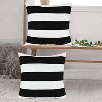 1 x RAW Customer Returns Alishomtll Set of 2 Striped Cushion Covers 50 x 50 cm Cushion Cover Soft Decorative Cushion Covers Set Couch Cushion Cover with Zip for Sofa Bedroom Black White - RRP €17.99